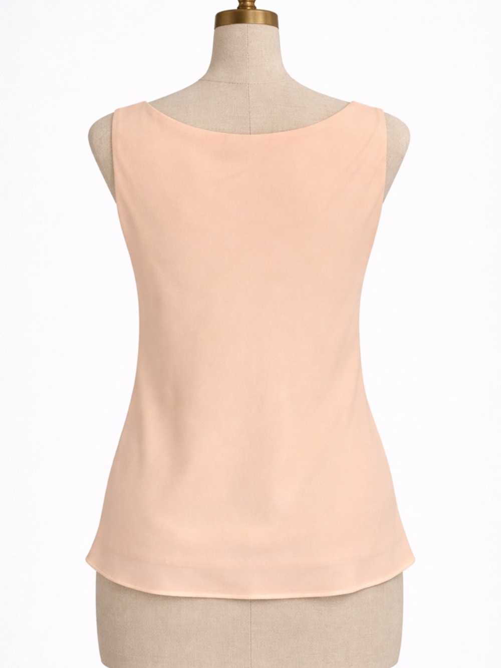 Lafayette 148 Silk Tank Top Beige Nude Sleeveless Luxury Blouse Size 8 - Picture 4 of 7